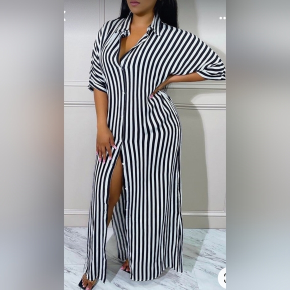 Tops - 003. Maxi Button Down Shirt Dress